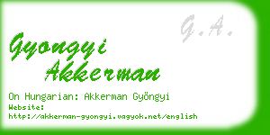 gyongyi akkerman business card