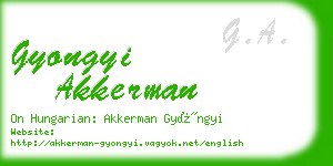 gyongyi akkerman business card